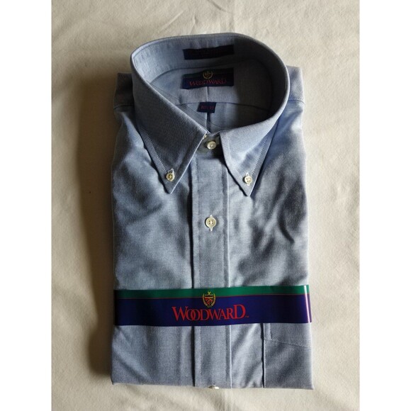 Vtg Woodward Dayton Single Needle Tailoring Blue Oxford Shirt 16.5/38 USA 1980s - Picture 13 of 13